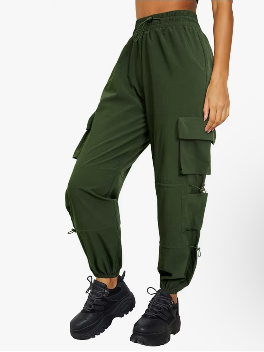 NWT Dark Olive Cargo Jogger Pants for Women